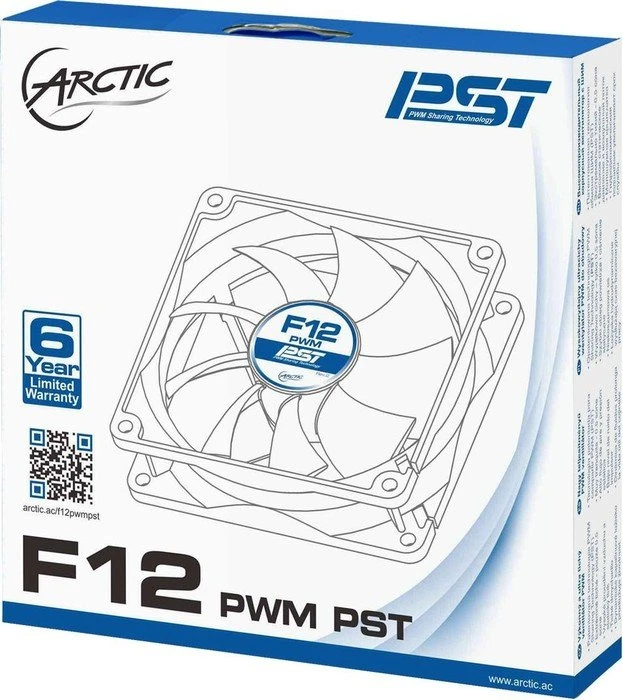 ARCTIC F12 PWM PST schwarz/weiß, 120mm