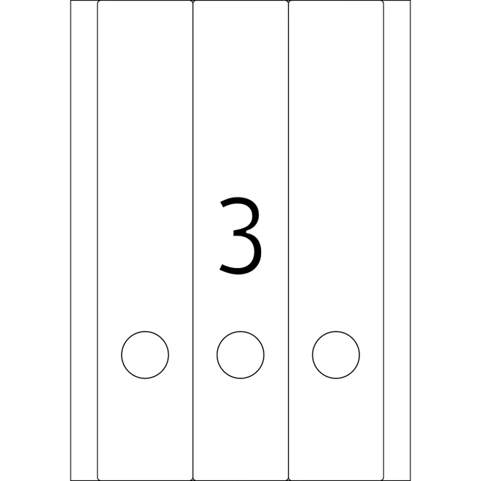 Herma Ordneretiketten, 59x297mm, ablösbar, weiß, 25 Blatt (75 Etiketten)
