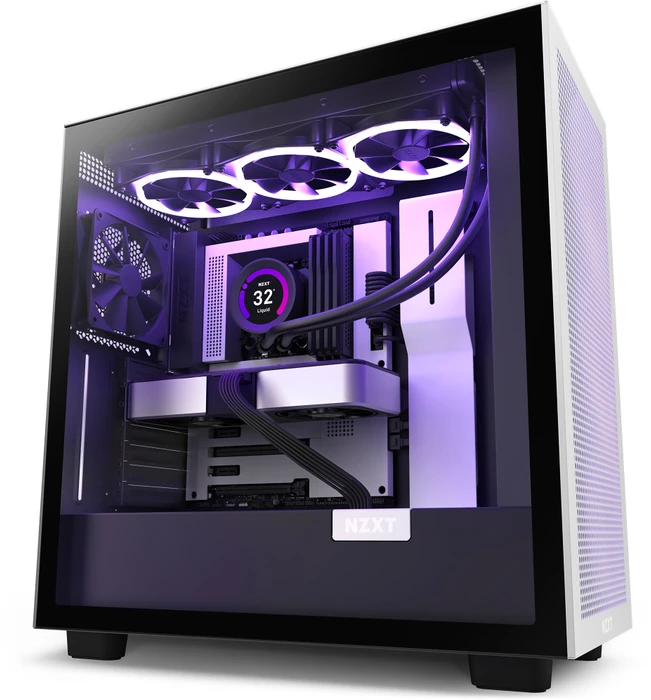 NZXT H7 Flow White/Black, weiß/schwarz, Glasfenster