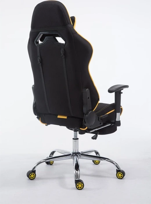 CLP Racing Limit V2 Stoff Gamingstuhl mit Fußstütze, schwarz/gelb