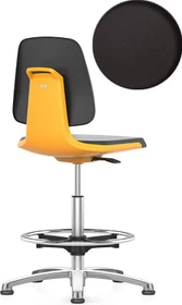 Bimos Labsit 4 Arbeitsdrehstuhl mit Gleiter und Fußring, Integralschaum, orange