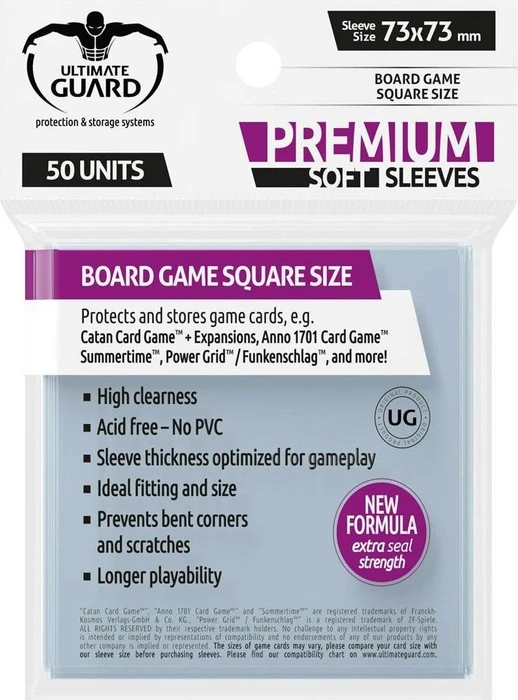 Ultimate Guard Board Game Sleeves 50 Square transparent