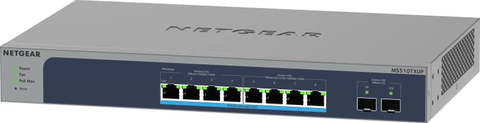 Netgear MS510 Desktop 10G Smart Switch, 8x RJ-45, 2x SFP+, 295W PoE++