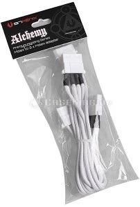 BitFenix Alchemy 4-Pin Molex auf 3x 4-Pin Molex 55cm, sleeved weiß/weiß