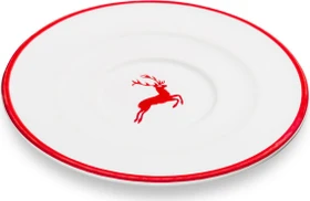 Gmundner Keramik Rubinroter Hirsch Unterteller Cappuccino Gourmet 14cm