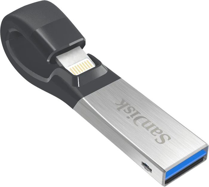 SanDisk iXpand V2 64GB, USB-A + Apple Lightning, USB 3.2 Gen 1×1, USB 2.0