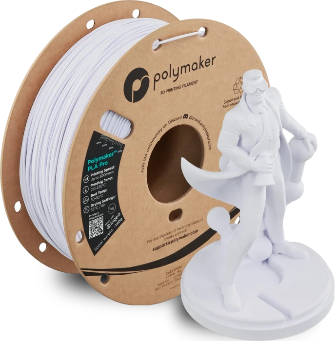 Polymaker PLA, Cold White, Spule, 1.75mm, 1.00kg