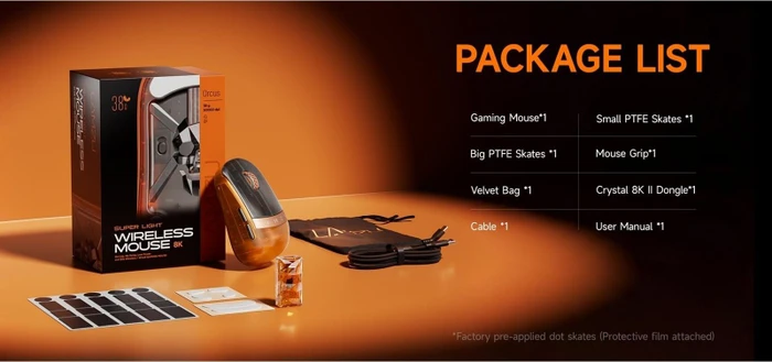 Lamzu Orcus 8K Wireless Gaming Mouse violett/weiß, USB