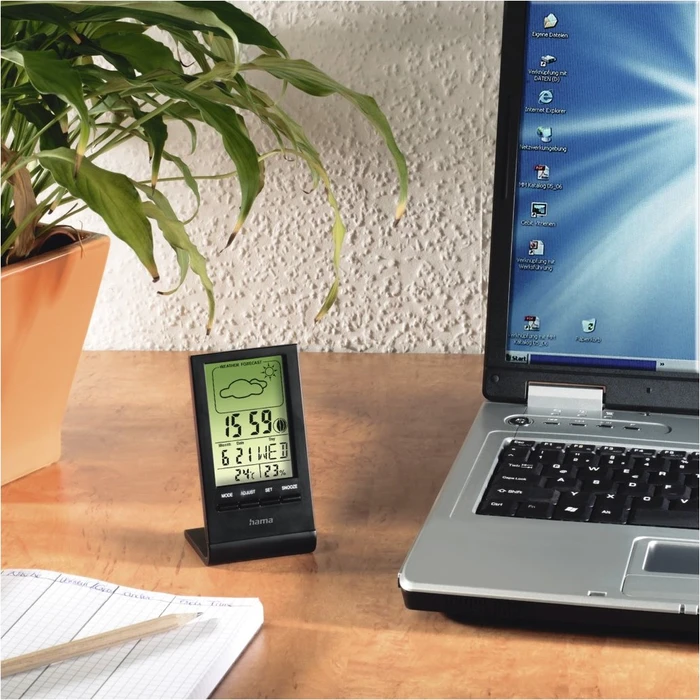 Hama TH-100 Hygrometer-Temperaturstation schwarz, digital