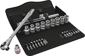 Wera 8100 SC 10 Zyklop Metal Push Bitset/Steckschlüsselsatz zöllig inkl. Tasche, 28-tlg.