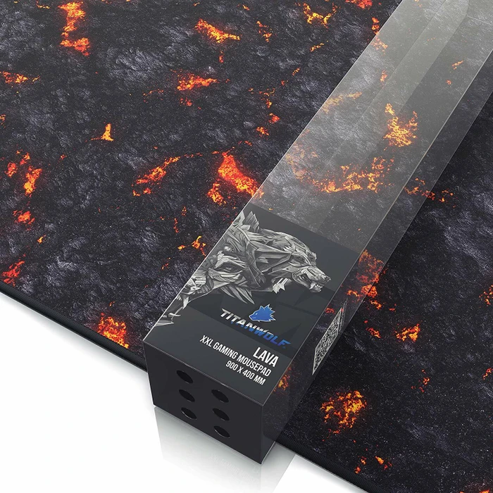 Titanwolf Lava XXL Speed Gaming-Mauspad, schwarz/rot