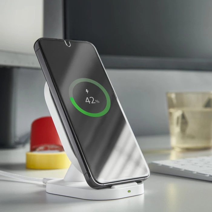 Hama Wireless Charger QI-FC10S-Fab 10W kabellose Smartphone-Ladestation weiß