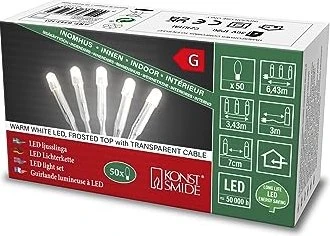 Konstsmide Micro Lichterkette transparent LED 50x warmweiß