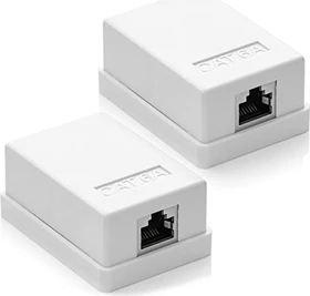 deleyCON Cat6a Anschlussdose Aufputz weiß, 1x RJ-45, 2er-Pack