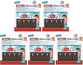 tesa Powerstrips Gardinenhaken braun, 4 Stück