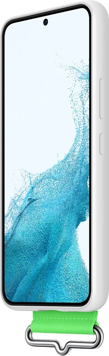 Samsung Silicone Cover with Strap für Galaxy S22 weiß