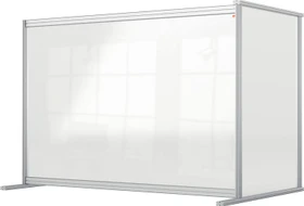 Nobo Premium Plus Erweiterung Schreibtisch-Trennwand aus Acryl, transparent/silber, 140x100cm