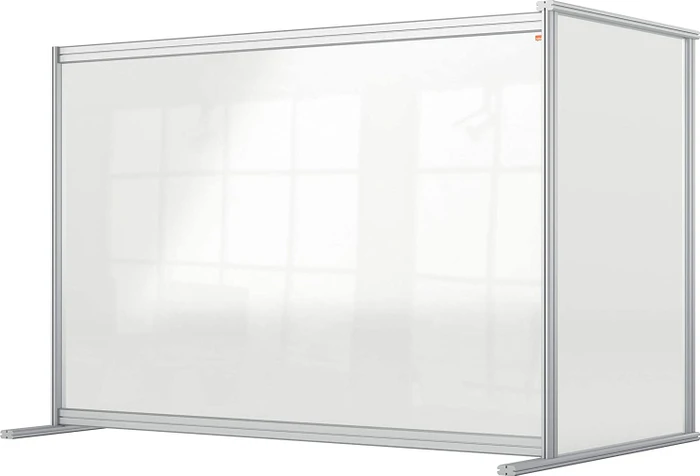 Nobo Premium Plus Erweiterung Schreibtisch-Trennwand aus Acryl, transparent/silber, 140x100cm