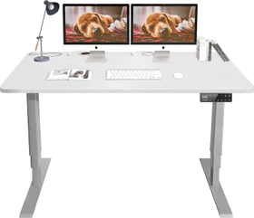 Maidesite S2 Pro Plus elektrisch höhenverstellbarer Sitz-Steh-Schreibtisch 120x60cm weiß/grau