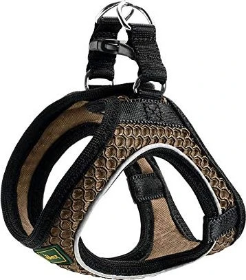 Hunter Hilo Comfort Geschirr für kleine Hunde mit Netzmaterial und reflektierenden Elementen, S-M, braun