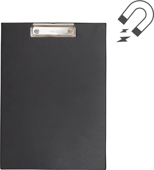 Maul Klemmbrett mit Folienüberzug und 2 Neodym-Magneten, A4, schwarz