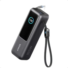 Anker Powerbank (25K, 165W, Integriertes + einziehbares Kabel) schwarz