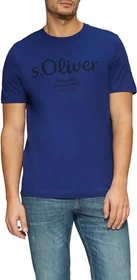 s.Oliver Logo-Print T-Shirt kurzarm ozeanblau (Herren)
