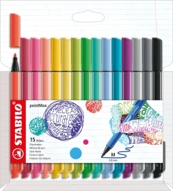 STABILO pointMax pastell sortiert, 15er-Set, Kunststoffetui