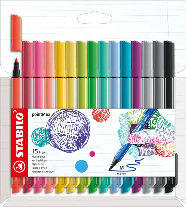 STABILO pointMax pastell sortiert, 15er-Set, Kunststoffetui