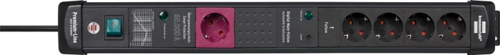Brennenstuhl Premium-Line, 5-fach, 3m, schwarz