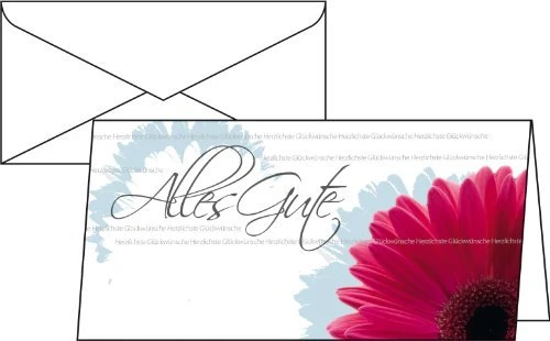 Sigel Glückwunschkarten Motiv "Alles Gute" Universalpapier weiß, 210x105mm, 250g/m², 10 Blatt