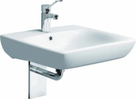 Geberit Renova Comfort Waschtisch barrierefrei 55cm, Hahnloch mittig, mit Überlauf, weiß