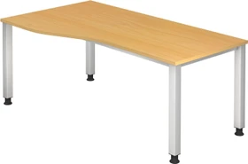Hammerbacher Ergonomic Plus Q-Serie VQS18/6 Schreibtisch 180x100cm Buche/silber