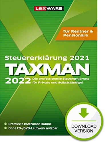 Lexware Taxman 2022 für Rentner und Pensionäre, ESD (deutsch) (PC)