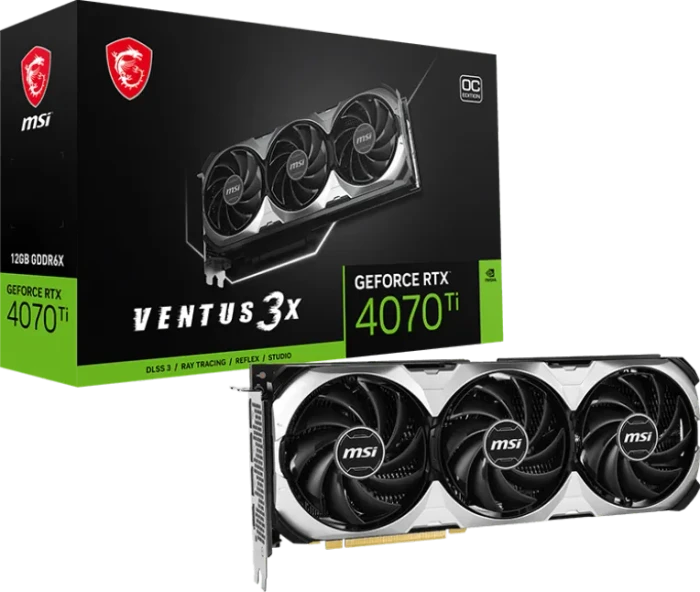 MSI GeForce RTX 4070 Ti Ventus 3X E 12G OC, 12GB GDDR6X, HDMI, 3x DP