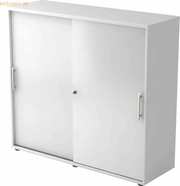 Hammerbacher Schiebetürenschrank 3OH V1753S, Relinggriff, weiß/weiß, Aktenschrank