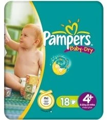 Pampers Baby-Dry Gr.4+ Einwegwindel, 9-20kg, 18 Stück