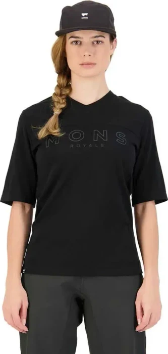 Mons Royale Merino Air-Con VT Funktionsshirt kurzarm schwarz (Damen)