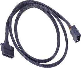 Phobya 4-Pin Molex auf 4-Pin Molex Verlängerungskabel, 90cm, sleeved, schwarz