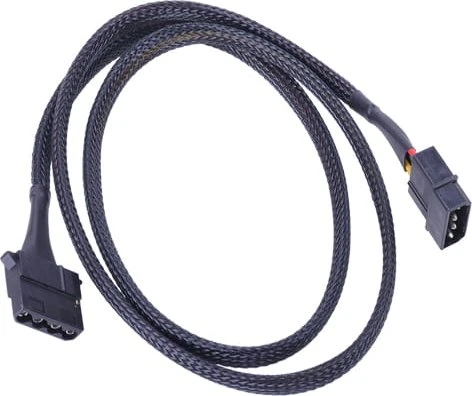 Phobya 4-Pin Molex auf 4-Pin Molex Verlängerungskabel, 90cm, sleeved, schwarz