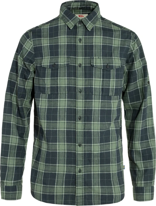 Fjällräven Övik Travel Hemd langarm dark navy/patina green (Herren)