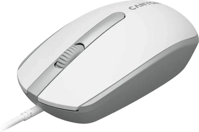 Canyon M-10 Wired Mouse, weiß/grau, USB