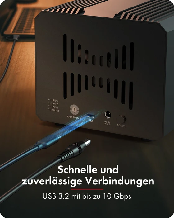 RaidSonic Icy Box IB-RD3721HR-CU31, Spade RAID 3721, 2x 2.5"/3.5", USB-C 3.1