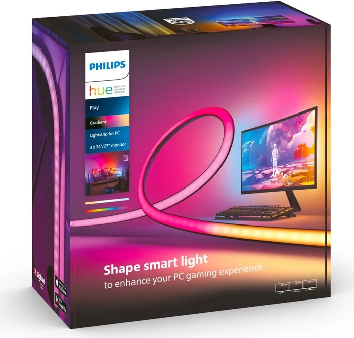 Philips Hue Play Gradient LED Lightstrip 24-27" PC, 3 Stück