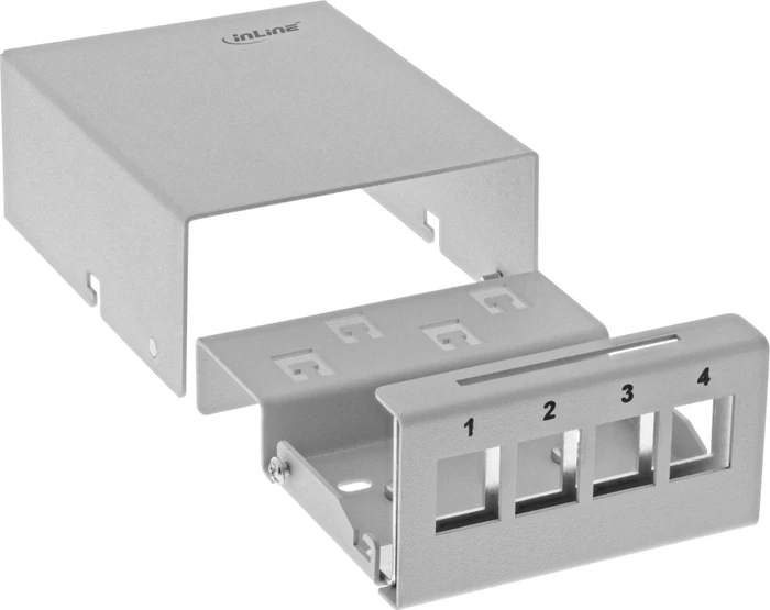 InLine RJ-45 Patchfeld-Dose Aufputz, 4x Keystone RJ-45, grau