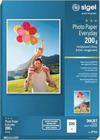 Sigel Photo Paper Everyday Inkjetpapier hochglänzend weiß, A4, 200g/m², 100 Blatt