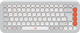Logitech POP Icon Keys, Off-White & Orange, Logi Bolt, USB/Bluetooth, UK