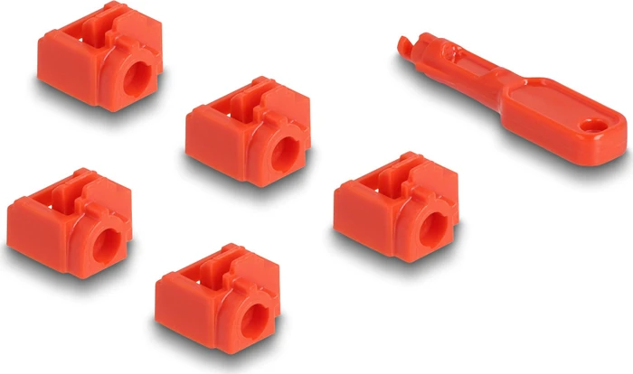 DeLOCK RJ-45 Buchse Portblocker, inkl. Werkzeug, 10er-Pack