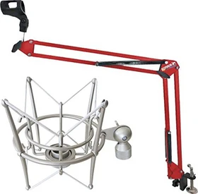 Keepdrum NB35 RD Tisch-Mikrofonarm rot mit MS089SV Spinne