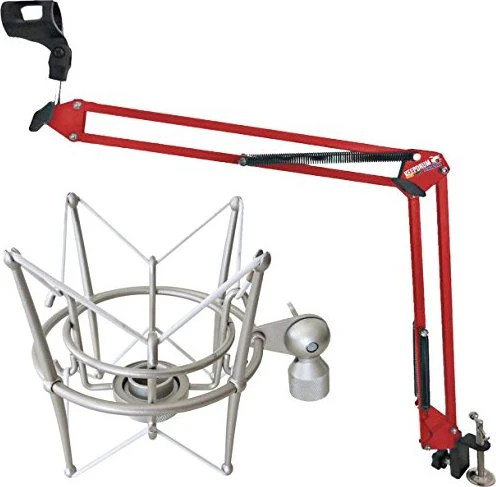 Keepdrum NB35 RD Tisch-Mikrofonarm rot mit MS089SV Spinne